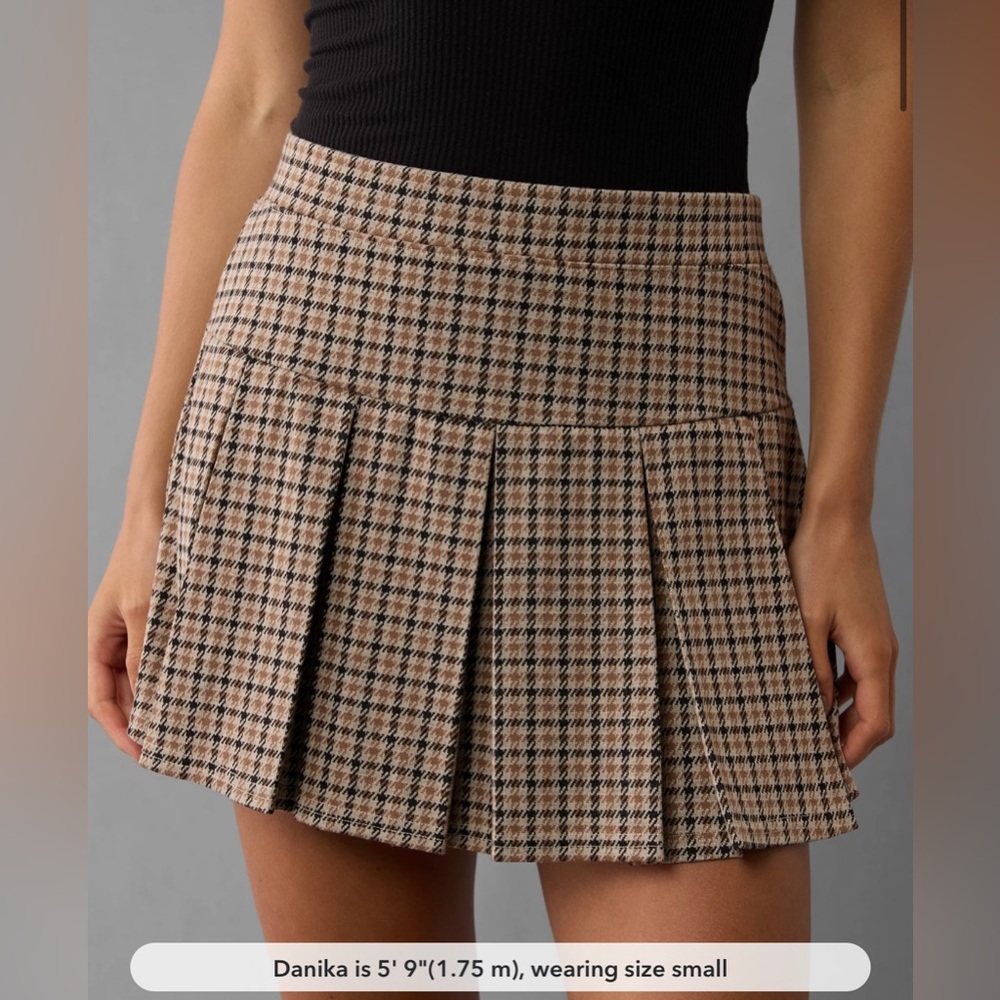 AE Pleated It Knit Plaid Skort - American Eagle